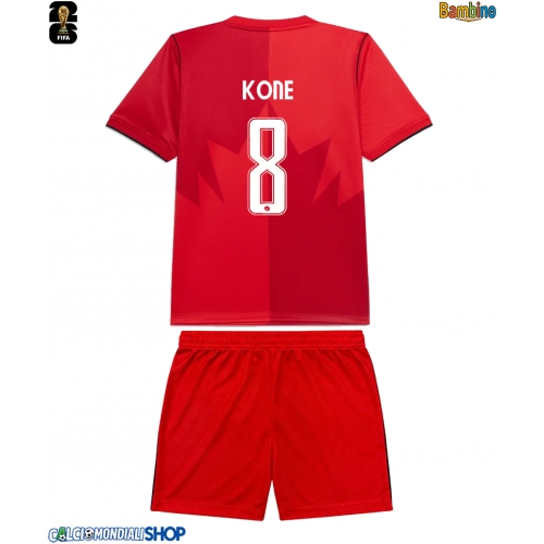 Maglie da calcio Canada Ismael Kone #8 Prima Maglia Bambino Mondiali 2026  Manica Corta + Pantaloni corti)